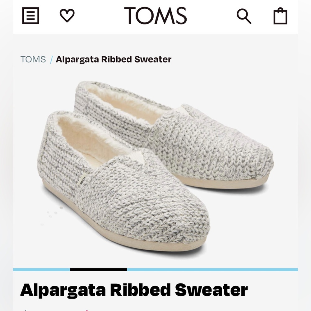 Toms Alpargata Ribbed Sweater Slip Ons